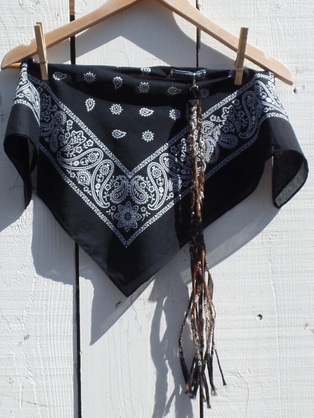 Hand Crated HANG Loose BANNDANA SWAG *DETACHABLE SWAG* BLACK - Picture 5 of 10